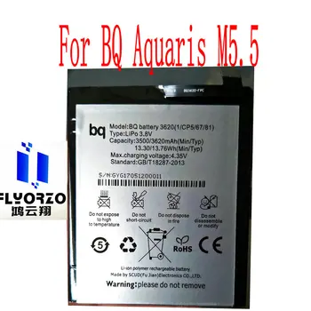  új, kiváló minőségű 3620mAh BQ akkumulátor 3620 akkumulátor BQ Aquaris M5.5 mobiltelefonhoz