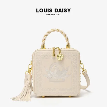 Louis Brand 2023-as új hímzős kézi kis négyzet alakú táskája a női érzéshez Egy vállas crossbody táska élő pop