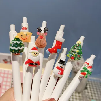 36PCS Karácsony napján toll prés víz toll fekete szén toll nyomótoll 0,5 nettó piros nagy értékű toll diák ajándéktoll