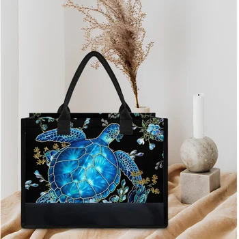 Kék hawaii tengeri teknős tervező Elegáns válltáska táskák nőknek Felső fogantyú Nagy utazási bevásárló kézitáskák 2023 Új