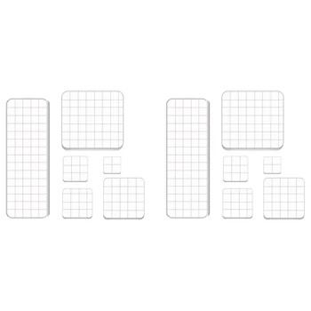 12 darab Bélyegblokkok Akril átlátszó bélyegzőblokkok Rácsvonalakkal ellátott szerszámok scrapbooking kézműves készítéshez