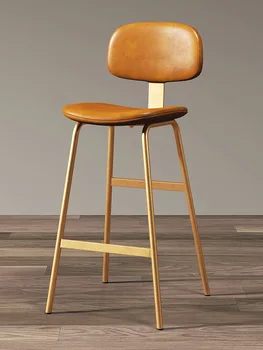 Bárszék, háztartási szabadidős háttámlás szék, bár magas szék, minimalista kávézó vas art etetőszék