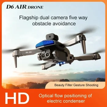 8K professzionális kettős kamera akadályelkerülés Quadcopter fotózás Optikai ötutas játékok ajándék 5000 D6 drón