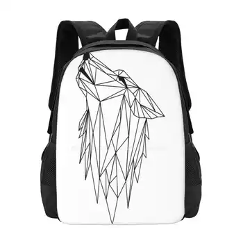Sokszögű farkas Divat Minta Design Utazás Laptop Iskola Hátizsák táska Sokszögű vérfarkas Emlős prérifarkas Háromszög Tetoválás Erő