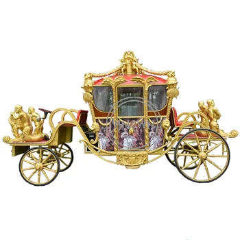 OEM esküvői elektromos lovaskocsi arany színű királyi szobor lovaskocsi eladó