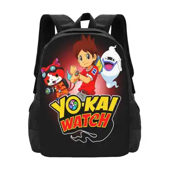 Yokai-Watch Pattern Design Bagpack Iskolatáskák Yokai Watch Yo Kai Watch Jibanyan Komasan Whisper Youkai Watch Anime Cute Ghost