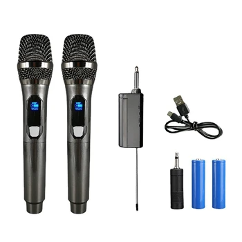  Mikrofon újratölthető fix frekvenciájú VHF 30m hatótávolságú vezeték nélküli kézi dinamikus mikrofon karaoke énekléshez Home Party KTV dal