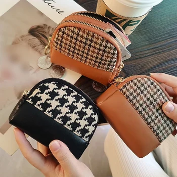 Női érme pénztárca dupla cipzáras kis pénztárca hordozható kulcstartó Utazási kártya tartó Divat vintage divat érmetáska nőknek
