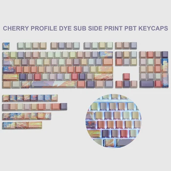 131 billentyűk Snow Mountain Side Print PBT billentyűsapka háttérvilágítású RGB cseresznye profil Dye-Sub billentyűsapkák Cherry MX Gamer mechanikus billentyűzethez