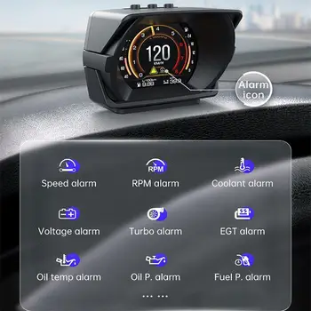 Car Hud Head-up kijelző Obd2+GPS Dual Mode Multifunkcionális Obd LCD műszerfal Gps Lejtőmérő sebességmérő A450