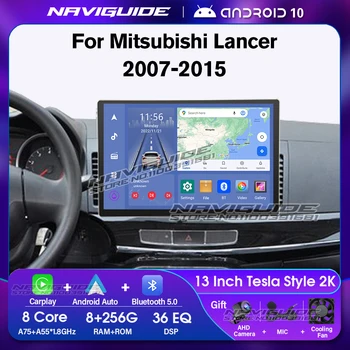 NAVIGUIDE Y1 13inch 1920*1200P autórádió Mitsubishi Lancer LHD 2007-2015 8+256G multimédia lejátszó Carplay GPS BT fejegység