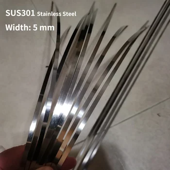 1Meter SUS301 rozsdamentes acél fóliaszalag lemez övvastagság 0.1 / 0.2 / 0.3 / 0.4 / 0.5 / 0.6 / 0.8 / 1.0mm × szélesség 5mm / 8mm