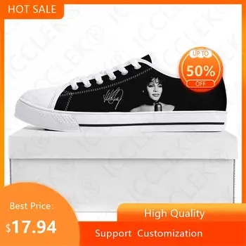 Whitney Houston Singer Low Top Kiváló minőségű tornacipők Férfi Női Tinédzser Vászon Sneaker Prode Alkalmi pár cipő egyedi cipő
