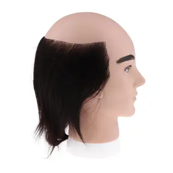 8'' Férfi fej valódi fekete emberi hajjal Borbély formázó babafej