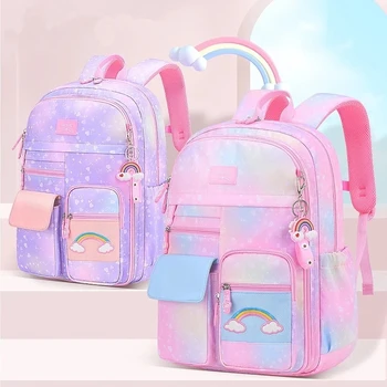2023 Gyerek iskolai hátizsák Aranyos színes táskák lányoknak Hercegnő iskolatáskák Vízálló Rainbow sorozat Iskolatáskák ajándék