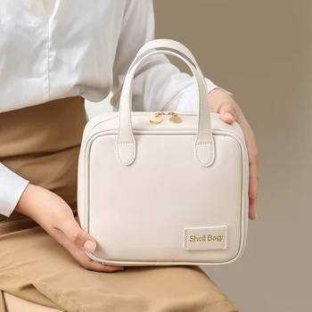 Utazás hordozható kozmetikai tároló táska Mosótáska Francia minimalista kézi kis négyzet alakú táska sminktáska