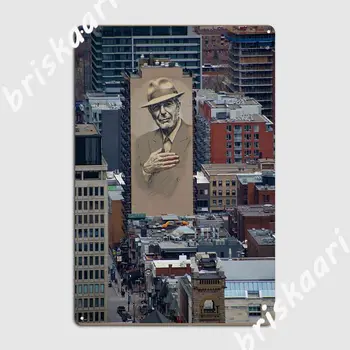 Leonard Cohen falfestmény Montreali fémplakett poszter Falfestmény létrehozása Nappali Mozi Nappali Ón jel plakátok