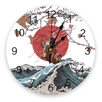 Japán hullámpontyos óra Nappali dekoráció Nagy kerek falióra néma kvarc asztali óra hálószoba dekoráció fali óra