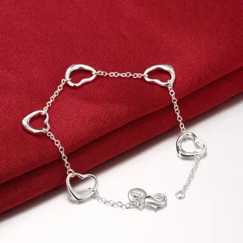 Hot Fashion finom romantikus szív alakú lánc 925 Sterling ezüst Karkötő nőknek Luxus márkák ékszerek Násznép Karácsonyi ajándékok