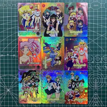 9db/set Sailor Moon Self Made Hino Rei Sailor Saturn Anime játék karakterek Classic sorozat Color Flash Collection kártya Játék ajándék
