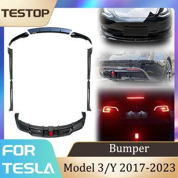 Tesla lökhárító ajak első hátsó lökhárító ajak Tesla Model Y 2021-2023 tartozékokhoz Model 3 2017-2023 Chin diffúzor testkészlet spoiler