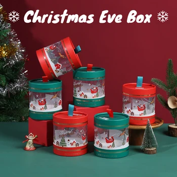 Christmas Apple Mousse Cake Hug Bucket Desszert műanyag átlátszó csomagolódoboz