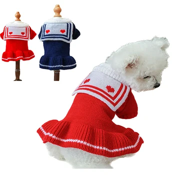 Téli kutya pulóver Kisállat ruházat Kiskutya kutya Cardigan ruhák Teddy Cat Bichon Kis kutya Őszi téli macska pulóver Kisállat plüss szoknya