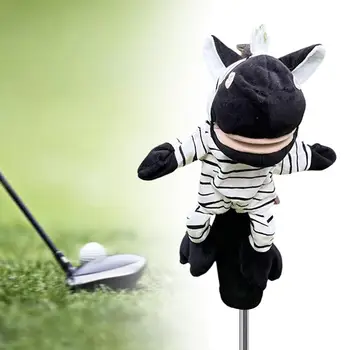 Golf fa fejfedő, karcálló Aranyos plüss hordozható állat alakú golftengelyvédő Golf Driver fejfedők Golfozó ajándék