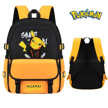 Pokemon Pikachu iskolatáskák Hátizsákok Anime figurák Gyerektáskák Nagy kapacitású űr iskolatáska utazótáska Vízálló lélegző táska