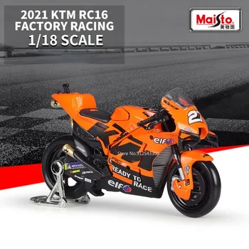 Maisto 1/18 KTM 2021 RC16 GP Versenyjáték motorkerékpár modell ötvözet öntött statikus szimulációs méretarány modell motorkerékpár játék fiúnak