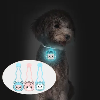 Led kutya nyakörv kisállat macska címke állíthatóPet Glow medál USB töltés éjszakai veszteség elleni heveder rajzfilm LED ragyogás kutya címke veszteség elleni védelem
