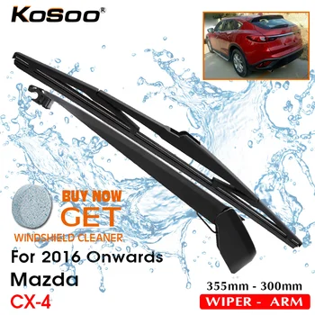 KOSOO automatikus hátsó penge Mazda CX-4-hez, 355mm 2016-tól Hátsó ablak ablaktörlő lapátok kar, autó stílus kiegészítők