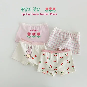 N111 Gyermek négy őszi baba baba virág baba rövidnadrág tiszta pamut boxerek női új lélegző