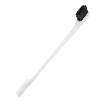 2X Edge Control Brush Double Comb Sima, természetes megjelenés Polírozó haj Fehér