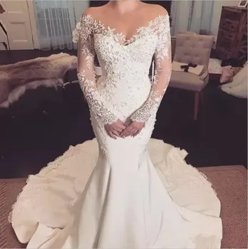 Vestido De Novia Sexy Sheer Illusion hosszú ujjú csipke sellő esküvői ruha 2023 Új O nyakú Boho menyasszonyi ruhák köntös de mariee