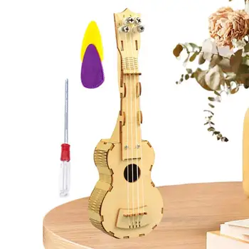 DIY ukulele készlet Fa gyerek ukulele játék ukulele gitárépítő készlet Ukulele zenés játék Saját DIY projekt építése gyerekeknek