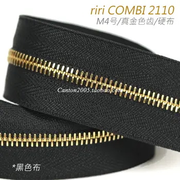 Authentic M4 Metal Zipper COMBI 2110 True Gold fekete kemény szövet