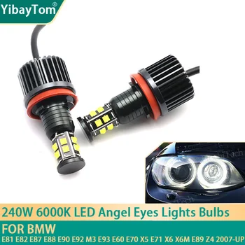 2x 240W 6000K lámpa LED Angel Eyes Marker izzók BMW E81 E82 E87 E88 E90 E92 M3 E93 E60 E70 X5 E71 X6 X6M E89 Z4 2007-UP