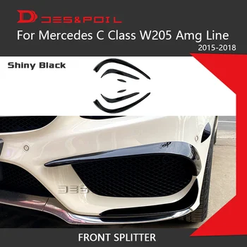 C osztályú W205 AMG Line ráncfelvarrás előtti Mercedes Benz Auto első lökhárító Canards légtelenítő rácsrács 2015-2018 Autó stílus Sport
