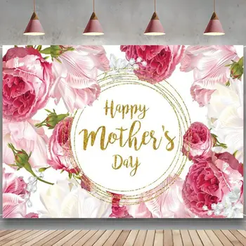 Boldog anyák napi hátteret rózsaszín rózsa bazsarózsa virágok fotózás háttere virágos háttér anyukák fesztivál dekoráció fotó kellék