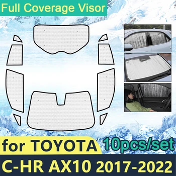 Teljes fedésű napernyők Toyota C-HR AX10 2017~2022 autó napvédő szélvédők oldalsó ablakvédő Shaby kiegészítők 2018 2019