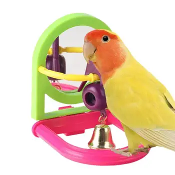Papagáj Budgerigar játékkellékek Rágcsáló mókás tükörállvány rúd az unalom enyhítésére Madárketrec játékfelszerelés Madár játék kisállat termékek