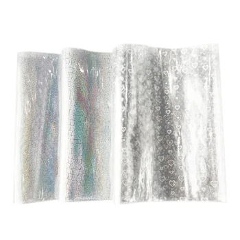 20x120cm átlátszó holografikus műbőr lapok PVC vinil színű puha műanyag film szövet barkácsoláshoz kézitáskák készítés kézműves