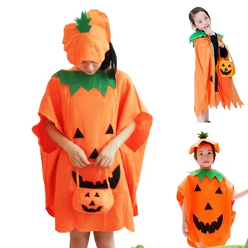 Halloween tök jelmez kalappal, felnőtteknek / gyerekeknek, Halloween tök köpeny tök díszes ruha ruha, egy méret Unisex R7RF