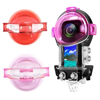 Merülőszűrő Insta360 X3 vízálló tokhoz, piros+rózsaszín+lila szűrők javítják a színeket a víz alatti videofotózáshoz Tartós