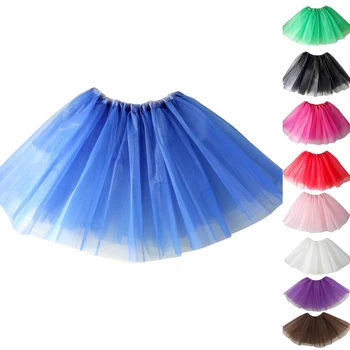 Gyerekek Gyerek lány Háromrétegű balett tánc Tutu szoknya klasszikus egyszínű Mini rakott ruha Rugalmas parti alsószoknya