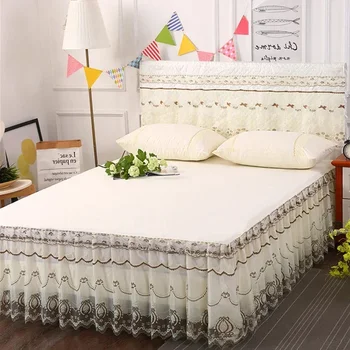Princess stílusú szoknya ágytakaró egyrészes csipke ágytakaró kis friss rózsaszín csúszásgátló és porálló ágynemű
