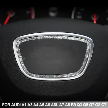 Autó kormánykerék embléma gyűrű díszítő gyémánt matrica Audi A3 A4 A5 A6 A7 A8 Q3 Q5 Q7 Q8 A1 B9 C7 A6L S3 S5 S7 TT belső tér