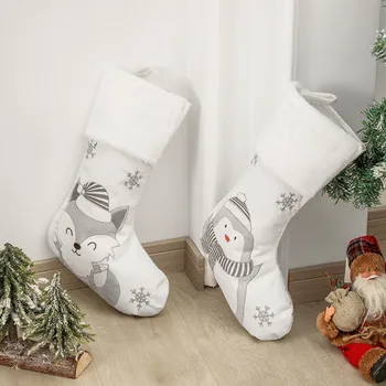 Hópehely Hóember Fehér karácsonyi harisnya Nem szőtt szövet Állatok Pingvin Karácsonyfa dekoráció Karácsonyi dísz
