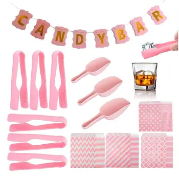 Candy Bar dekorációs kiegészítők Candy téma születésnapi dekorációk Candy születésnapi zsúr kellékek bannerrel a tematikus partihoz